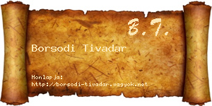 Borsodi Tivadar névjegykártya