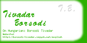 tivadar borsodi business card